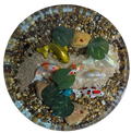 1250. 14" Round Resin Table - Koi Pond